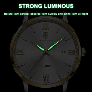 Reloj POEDAGAR 826 Original en Oferta para Hombre, Correa de Cuero, Alta Calidad, Simple, Resistente al Agua, Luminoso, Fecha, Semana, Deportivo, Relojes de Cuarzo - Product Image 4