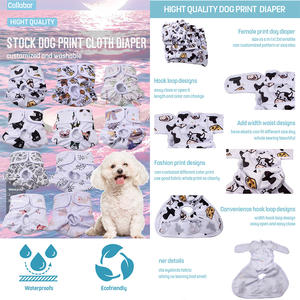 COLLABOR Stock 10 Couleurs Pet Couches Chiens Rose <span class=keywords><strong>Lavable</strong></span> Chien Couches Pour Merde Super Absorption Femelle Chien Pipi Couches Personnaliser - Product Image 2