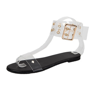 Sandalias de verano con agujeros y tacón de aguja, transpirables, a la moda, color puro - Product Image 2