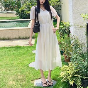 <span class=keywords><strong>Femme</strong></span> Noir pour Tencel Mince Robe Ample Mi-Longueur Taille Réduction Niche avec Style Décontracté - Product Image 4