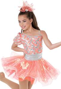 Vestido <span class=keywords><strong>de</strong></span> <span class=keywords><strong>Ballet</strong></span> Europeo Americano Original, Color Rojo Brillante, Verde y Naranja, con Falda <span class=keywords><strong>de</strong></span> Malla y Lentejuelas, para Actuaciones <span class=keywords><strong>de</strong></span> Danza - Product Image 3