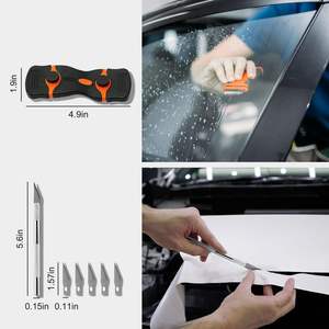 9 pièces véhicule voiture fenêtre teinte Kit d'outils d'application verre <span class=keywords><strong>Film</strong></span> protecteur outil d'installation Auto vinyle Wrap Installation voiture <span class=keywords><strong>Film</strong></span> - Product Image 6