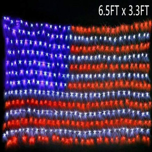 Outdoor American Flag <strong>Net</strong> Lights 390 <strong>LED</strong> <strong>2</strong>*1m <strong>LED</strong> <strong>String</strong> <strong>Net</strong> Lights Large USA Flag Mesh Lights - Product Image 4