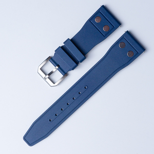 Bracelet de montre Jettda en caoutchouc FKM respirant et élastique, style pilote, 20 mm 22 mm, bracelet de plongée avec boucle en acier inoxydable 304/316 - Product Image 1