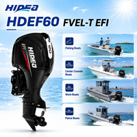 Moteur hors-bord HIDEA HDEF60 FVEL-T EFI 60HP 4 temps, moteur marin EFI, démarrage électrique, télécommande, arbre long pour bateau
