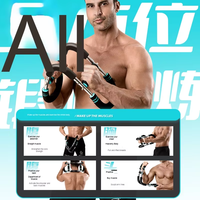 GLSfitness GLS-916 Entrenador de Brazos en Forma de U de Acero |   Expansor de Pecho Ajustable para Entrenamiento Muscular de Hombros y Brazos