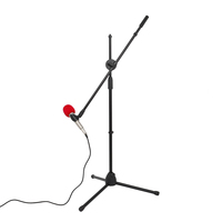 Vente Boom Arm Live Stage Broadcasting Studio Enregistrement Réglable Plancher Trépied Mic Clip Stands Trépied Noir Microphone Stand
