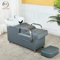 Professionnel Durable Design moderne Salon shampooing unité de lavage à contre-courant Station de lavage des cheveux inclinable évier en céramique tabouret réglable Spa