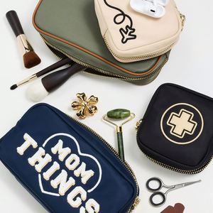 Custom Eco-Friendly <b>Black</b> Nylon <b>Mini</b> First Aid Pouch Durable Reusable Large Waterproof Storage Makeup <b>Bag</b> Travel Embroidered - Product Image 2