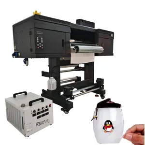 Easy to operate automatic dtf printer sab Film plastic leather glass label 60CMuv dtf printer with laminator