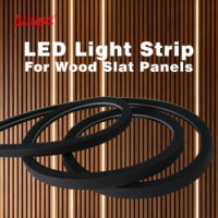 Bande lumineuse LED pour murs à lattes en bois, IP65, dimmable, contrôle intelligent Wi-Fi, flexible, légère, installation facile, personnalisable, silicone