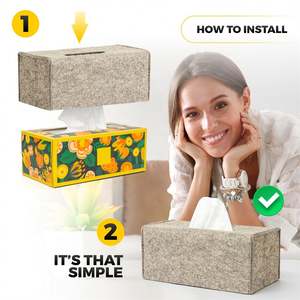 Couvercle de boîte à mouchoirs décoratif multifonctionnel écologique en feutre de bureau - Product Image 5