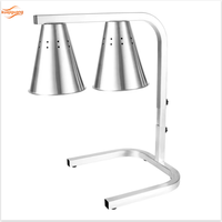Lampe chauffante double tête en fer argenté de haute qualité pour la restauration hôtelière