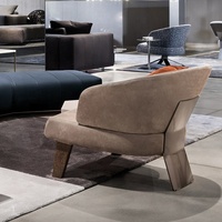 Fauteuil simple italien moderne haut de gamme chaise de loisirs minimaliste en tissu pour le salon, la chambre, le hall et le bureau