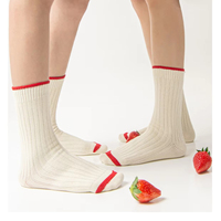 Chaussettes côtelées classiques rétro pour hommes en coton peigné 2025, tricotage côtelé épais avec effet froissé artistique en coton biologique, style slouch empilé
