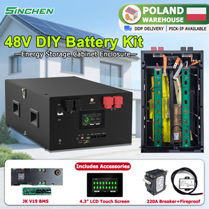 Polonia DDP Venta al por Mayor: Cajas de Baterías LiFePO4 de 48V con BMS JK V19 de 51.2V, Kit de Baterías DIY Ignífugo para Almacenamiento de Energía Solar Doméstica - Product Image 1