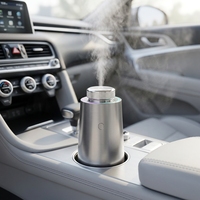 Diffuseur d'huiles essentielles portable 15 ml en aluminium pour voiture et maison, sans eau, avec contrôle par application, diffuseur de parfum à deux fluides pour table