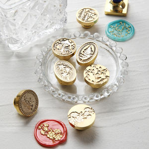 Новый узор, круглая латунная головка, штамп, медный с растениями, цветы для декоративного использования - Product Image 3