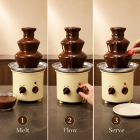 Fontaine à chocolat double tour à fusion rapide et conception anti-colmatage pour banquets et célébrations
