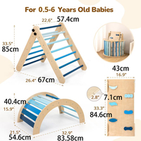 Structure d'escalade pour enfants en bois pliable 8 en 1 pour tout-petits, avec rampe en arc et échelle