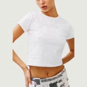 <span class=keywords><strong>T</strong></span>-<span class=keywords><strong>shirt</strong></span> court Y2K personnalisé blanc 100 % coton pour femme, sublimation, <span class=keywords><strong>sexy</strong></span>, respirant, haute qualité, uni, pour l'é<span class=keywords><strong>t</strong></span>é - Product Image 4