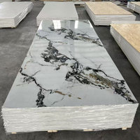 Plaque de marbre PVC ignifuge, écologique et imperméable de 1220*3*2440 mm pour la décoration murale intérieure des hôtels et villas, résistante aux UV.