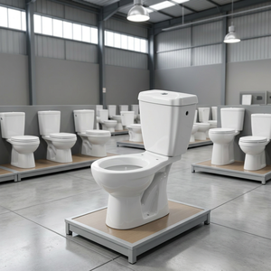 Inodoro de cerámica Morvi de dos piezas con tapa de plástico, accesorios LLC, juego completo de WC - Product Image 6