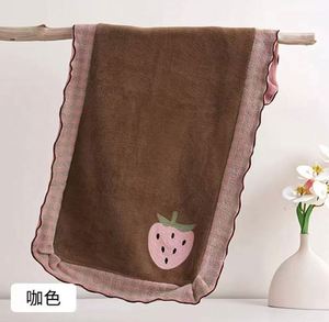 Serviette en velours corail tissé épaissi avec logo personnalisé, douce, absorbante, sans peluches, séchage rapide, pour usage domestique, aspect de haute qualité - Product Image 3
