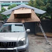 Soar Group Tente de toit en toile de 1.4m Camping-car pour 4 personnes avec annexe Structure d'une chambre et conception sur le toit