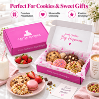 Boîte d'emballage pour biscuits en carton ondulé rose de qualité alimentaire avec logo personnalisé, boîtes à biscuits avec logo en gros pour les petites entreprises de boulangerie