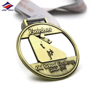 Longzhiyu 17 anos logotipo medalhas de corrida fábrica atacado personalizado liga de zinco 5k medalhas de acabamento medalhas esportivas de maratona gravadas