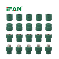 Raccords de plomberie PPR vert foncé avec logo personnalisé IFAN, 20-110 mm, PN20, haute pression, pour projets d'infrastructure