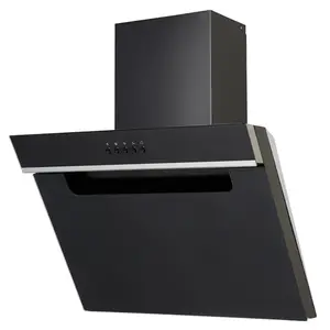 Кухонная вытяжка нового дизайна со светодиодной подсветкой из черного стекла, 550 м ^ 3/ч, вытяжка