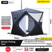 Tente de sauna extérieure portable à une porte et cinq coins, pour toutes les saisons, pêche sur glace, sauna vapeur, bain aux herbes, tente de vapeur humide