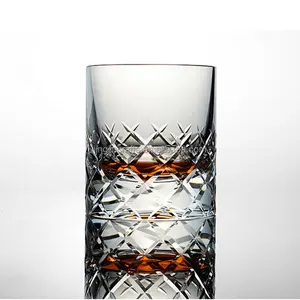 Hot Sale Luxury Old Fashioned Whiskey Glasses 10 Oz Crystal Rocks Barware With Customized Logo