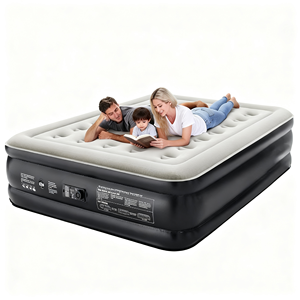 Lit gonflable double convertible personnalisé avec pompe intégrée, matelas pneumatique pliable et portable en mousse pour le camping, la maison et l'extérieur - Product Image 1
