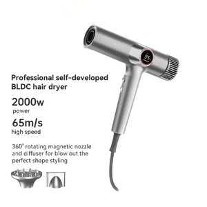 Secador de Pelo Profesional de Alta Velocidad 2000W para Salón, Set 5 en 1, 110000 RPM, Ultra Alta Velocidad, Iónico, Plegable, Pantalla LCD, Cerámico, para Uso Doméstico - Product Image 2