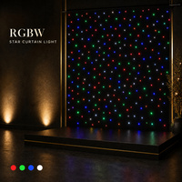 Rideaux LED RGBW à couleur unique effet ciel étoilé, toile de fond lumineuse pour scène de mariage et bar