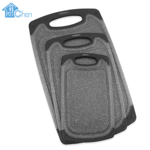high quality Household kitchen wheat straw plastic meat cutting board vegetable chopping board set