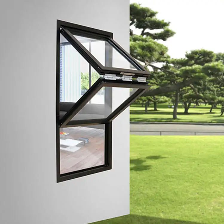 Aluminum Kitchen Glass Folding Window For Home Double Glazed Bifold Windows
