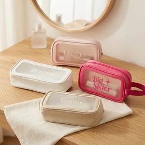 Bolsa de Cosméticos de PU de 10 Pulgadas al por Mayor, Bolsa de Maquillaje de Viaje de Gran Capacidad, Colores Personalizados, Bolsa de Almacenamiento de Cosméticos con Asa - Product Image 1