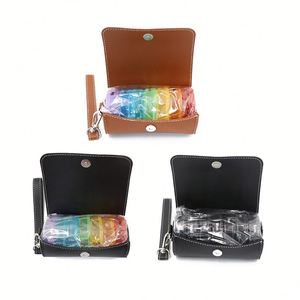 Weekly Organizer 2 Times a 7 Day <b>Rainbow</b> Box With Pu Leather Case Portable Travel Medication Pill Container - Product Image 3