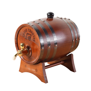 Fût à vin personnalisé gravé OEM en bois pour whisky et bière avec robinet et support – Stockage et vieillissement de spiritueux pour bar à domicile – Vente en gros - Product Image 1