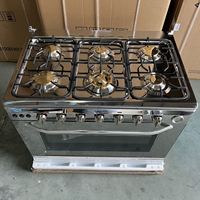 Four combiné à brûleur à gaz en acier inoxydable, cuisinière à gaz 5 à 6 brûleurs, four à gaz, cuisinière autonome pour la maison, four et grill