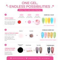 Kit de Peinture Gel Ombré Rose Cristal 15g – Vegan, Non Toxique, Écologique, Sans HEMA ni TPO – Vernis Gel UV pour Ongles DIY – Fournitures pour Ongles en Bouteille