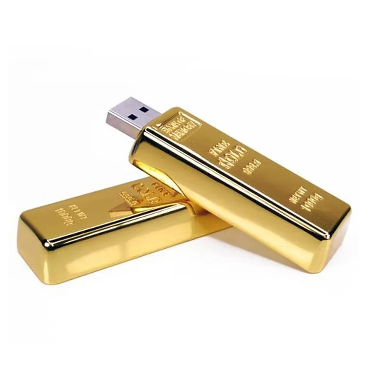 Fabriek Hele Verkoop Minder Moq Metal Gold Bar 1Gb 2Gb 4Gb 8Gb 16Gb 32Gb 128Gb 64Gb Flash Drive Usb Memory Stick