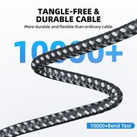 Kabel pengisi daya cepat, iPhone 15 Pro kepang Tipe C ke Tipe C UNTUK iPhone 15 16 USB 3.0 1M 2M 60W