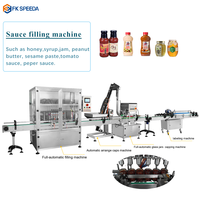 Machine automatique de lavage, de remplissage et d'emballage de bouteilles en verre pour sauce tomate, miel, confiture / ligne de production automatique de bouchage monobloc