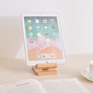 Wooden Tablet <b>Stand</b> 9.5x9x9cm Natural Color Compatible With Ipad Desktop Holder - Product Image 1