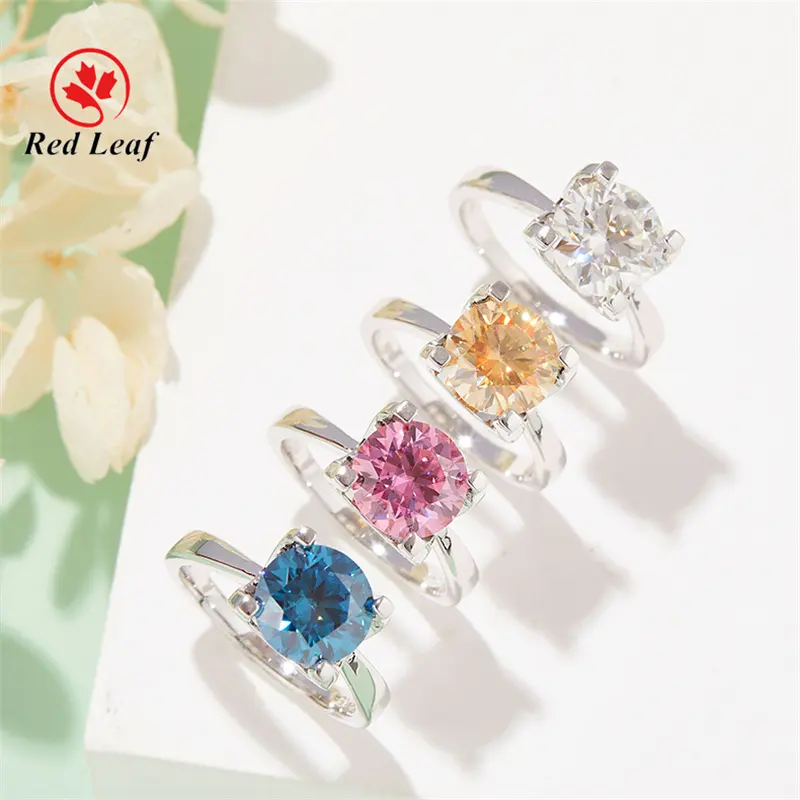 Redleaf Jewelry color moissanite ring moissanite diamond rings simple engagement rings for women bulk head wuzhou